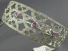 ESTATE WIDE 2.08CT DIAMOND & PINK SAPPHIRE 14K WHITE GOLD ETOILE INFINITY BANGLE