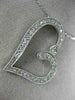 ANTIQUE 1.05CT DIAMOND 14KT WHITE GOLD 3D FILIGREE MILGRAIN HEART PENDANT #17756