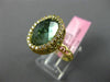 ESTATE LARGE 4.90CT DIAMOND & GREEN AMETHYST 14KT YELLOW GOLD OVAL FILIGREE RING