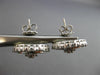 ESTATE LARGE CZ 14KT WHITE GOLD CLASSIC MULTI ROW CLUSTER STUD EARRINGS  #21692