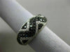 ESTATE 1.30CT WHITE & BLACK DIAMOND 18KT WHITE GOLD 3D ZIG ZAG WAVE WEDDING RING