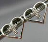 ESTATE .02CT DIAMOND 14KT WHITE GOLD 3D CLASSIC OPEN HEART CROSS STUD EARRINGS
