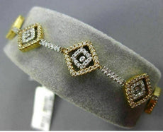ESTATE WIDE 1.80CT DIAMOND 18KT 2 TONE GOLD 3D MULTI SHAPE BY THE YARD BRACELET