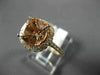 ESTATE LARGE 2.16CT DIAMOND & AAA MORGANITE 14KT ROSE GOLD HALO ENGAGEMENT RING