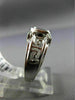 ESTATE 1.39CT DIAMOND & AAA SAPPHIRE 14K WHITE GOLD 3D GREEK KEY ENGAGEMENT RING