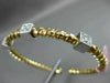 ESTATE .30CT DIAMOND 14KT TWO TONE GOLD 3D SQUARE FLEXIBLE ROPE BANGLE BRACELET