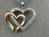 ESTATE .06CT DIAMOND 14KT WHITE & ROSE GOLD DOUBLE HEART LOVE PENDANT WITH CHAIN