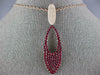 EXTRA LARGE 4.02CT DIAMOND & AAA RUBY 18KT ROSE GOLD OVAL ELONGATED FUN PENDANT