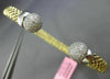 ESTATE 1.50CT DIAMOND 14KT TWO TONE GOLD PAVE MESH FLEXIBLE LOVE BANGLE BRACELET