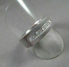 WIDE 7mm HAND CRAFTED .90CT F VVS DIAMOND 14KT WHITE GOLD MENS WEDDING BAND !!!!