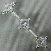 ESTATE LARGE .65CT DIAMOND 14K WHITE GOLD 3 STONE SQUARE FLOATING PENDANT #18527