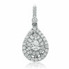 ESTATE 1.40CT DIAMOND 14KT WHITE GOLD 3D DOUBLE HALO LEVERBACK HANGING EARRINGS