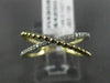 ESTATE .10CT DIAMOND 14KT WHITE & YELLOW GOLD X LOVE MILGRAIN BEAD RING F/G VSSI
