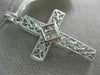 ESTATE LARGE .45CT DIAMOND 18KT WHITE GOLD CLASSIC FILIGREE CROSS PENDANT #6916