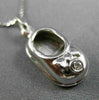 ESTATE .03 DIAMOND 14KT WHITE GOLD HANDCRAFTED BOW BABY GIRL SHOE PENDANT #21949