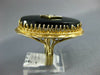 ANTIQUE LARGE .04CT OLD MINE DIAMOND & AAA ONYX 14KT 2 TONE GOLD OVAL RING #2749