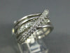 ESTATE WIDE .60CT DIAMOND 14KT WHITE GOLD MULTI ROW CRISS CROSS LOVE RING #1088