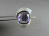 ESTATE WIDE 27MM 18KT WHITE 19.44CT AAA AMETHYST & DIAMONDS GOLD RING