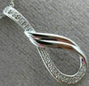 ESTATE .03CT DIAMOND 14KT WHITE GOLD 3D LOVE KNOT SEMI INFINITY FLOATING PENDANT