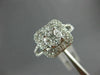 ESTATE LARGE .80CT DIAMOND 18KT WHITE GOLD INVISIBLE SQUARE FLOWER LOVE FUN RING