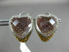 LARGE 15.01CT WHITE & FANCY YELLOW DIAMOND & QUARTZ 14KT WHITE GOLD 3D EARRINGS