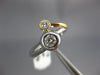 WIDE .36CT DIAMOND 18KT WHITE & YELLOW GOLD 3D TWO STONE BEZEL LOVE RING #1108