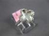 ESTATE .20CT DIAMOND 14K WHITE GOLD 4 LEAF CLOVER FLOWER MATTE & SHINY LOVE RING