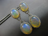 EXTRA LARGE 15.87CT DIAMOND & AAA AUSTRALIAN OPAL 14KT WHITE GOLD OVAL EARRINGS