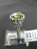 ESTATE 1.82CT FANCY YELLOW DIAMOND 18K TWO TONE GOLD 3D FILIGREE ENGAGEMENT RING
