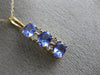 ESTATE 1.06CT DIAMOND & AAA TANZANITE 14KT YELLOW GOLD 3 STONE JOURNEY PENDANT