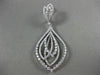 ESTATE LONG 4.96CT DIAMOND 18KT WHITE GOLD 3D MULTI LEAF DROP HANGING EARRINGS