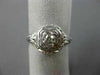 ANTIQUE WIDE .15CT OLD MINE DIAMOND 18KT WHITE GOLD SQUARE ENGAGEMENT RING 26037