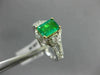 1.44CT DIAMOND & COLOMBIAN EMERALD 14KT 2 TONE GOLD 3 STONE HALO ENGAGEMENT RING