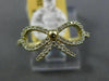 ESTATE WIDE .25CT ROUND DIAMOND 14KT YELLOW GOLD 3D OPEN BOWTIE FUN LOVE RING