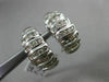 ESTATE 1.25CT DIAMOND 14KT WHITE GOLD 3D MULTI ROW WAVE HANGING CLIP ON EARRINGS