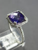 LARGE 2.5CT DIAMOND & AAA AMETHYST 14K WHITE GOLD 3D SQUARE HALO ENGAGEMENT RING