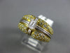 ESTATE WIDE 1.50CT DIAMOND 18K 2 TONE GOLD PAVE EMERALD CUT ENGAGEMENT RING #140