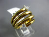 ESTATE LARGE .20CT DIAMOND 18KT YELLOW GOLD 3D MULTI ROW SNAKE FUN RING #746