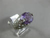 ESTATE 4.60CT DIAMOND & AAA AMETHYST 14KT WHITE GOLD 3D OPEN FILIGREE FUN RING