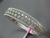 ESTATE WIDE 3.35CT DIAMOND 18KT WHITE GOLD 3D MULTI ROW FILIGREE BANGLE BRACELET