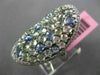 LARGE 4.21CT DIAMOND & AAA GREEN AMETHYST & BLUE TOPAZ 14KT WHITE GOLD OVAL RING