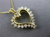 ESTATE .69CT ROUND DIAMOND 14KT YELLOW GOLD 3D CLASSIC OPEN HEART PENDANT #10810
