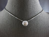 ESTATE .55CT DIAMOND 14K WHITE GOLD SOLITAIRE HALO BEZEL FLOATING PENDANT #27959