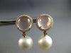 LARGE 12.2CT DIAMOND & AAA PINK QUARTZ & SOUTH SEA PEARL 18KT ROSE GOLD EARRINGS
