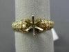 ESTATE .72CT DIAMOND 14KT YELLOW GOLD 3D ROUND PAVE SEMI MOUNT ENGAGEMENT RING