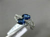 ESTATE 1.31CT DIAMOND & AAA SAPPHIRE 14KT WHITE GOLD TWO STONE DOUBLE WAVE RING