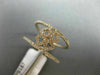 ESTATE WIDE .38CT DIAMOND 14KT ROSE GOLD 3D FOUR CLOVER FLOWER HEART LOVE RING