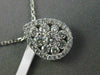 ESTATE .73CT DIAMOND 18KT WHITE GOLD 3D CLASSIC CLUSTER PEAR SHAPE HALO PENDANT