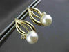 ANTIQUE DIAMOND & AAA SOUTH SEA PEARL 14K YELLOW GOLD 3D HANGING EARRINGS #24402