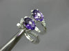 ESTATE 1.28CT DIAMOND & AMETHYST 18K WHITE GOLD SWIRL LEVERBACK HANGING EARRINGS
